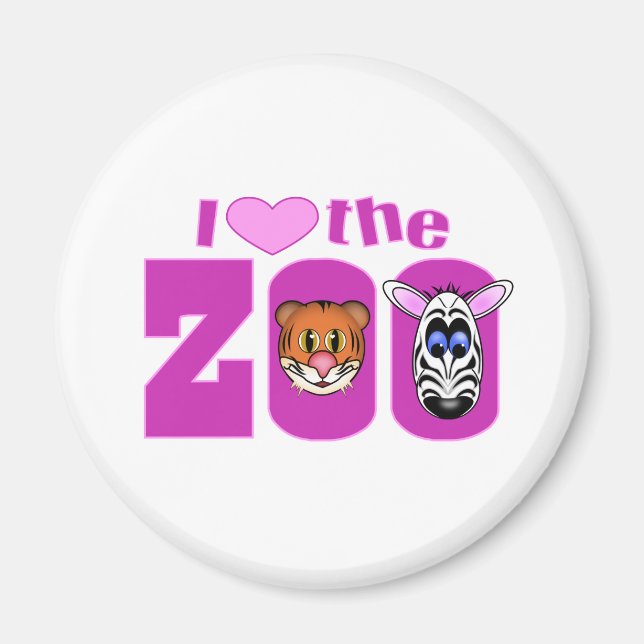 Aimant J'aime le zoo (Devant)
