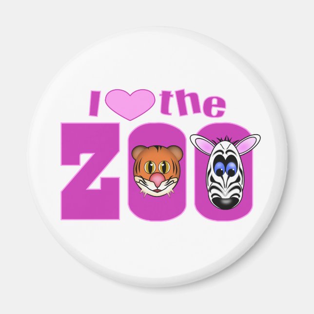 Aimant J'aime le zoo (Devant)