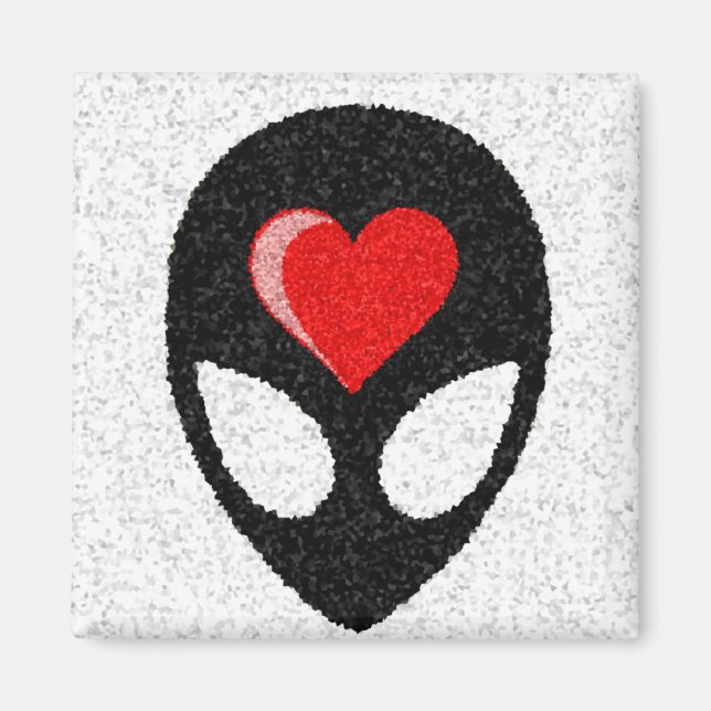 Aimant J'AIME LES aliens ! (Devant)