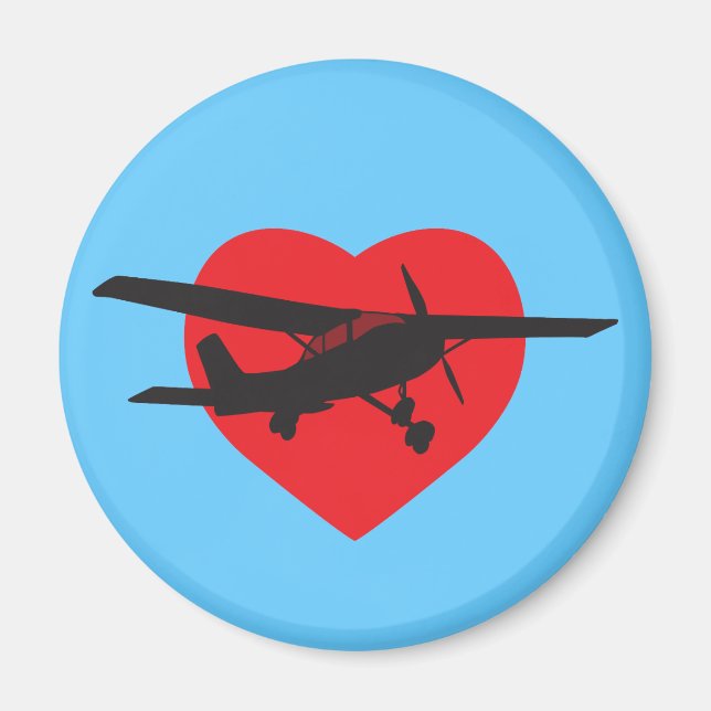 Aimant J'aime les avions (Devant)