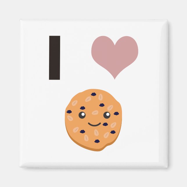 Aimant J'aime les biscuits d'avoine (Devant)
