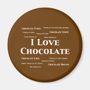 Aimant J'Aime Les Cadeaux Au Chocolat