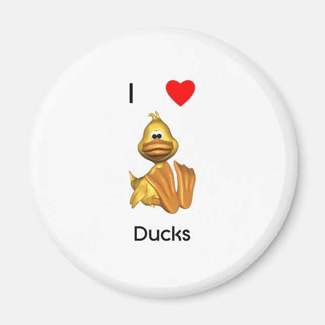 Aimant J'aime les canards (Devant)