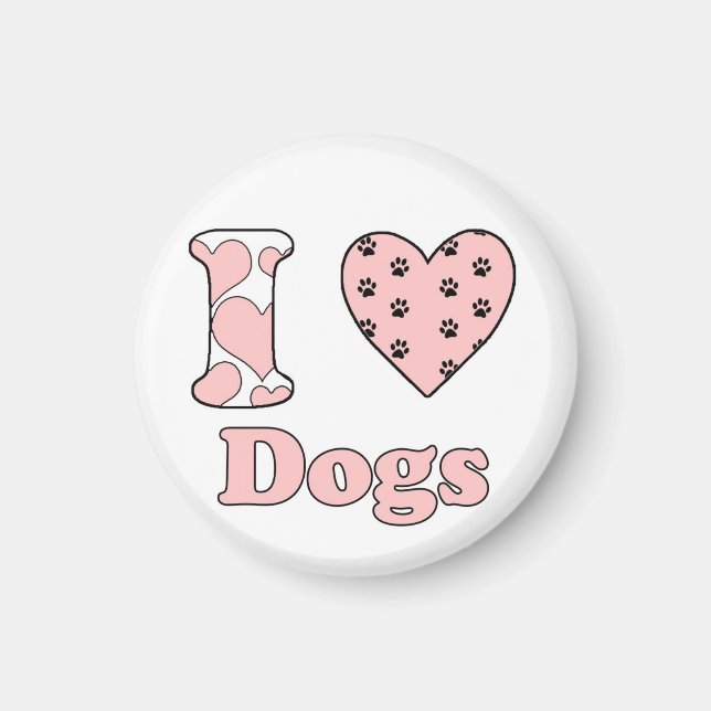 Aimant J'aime les chiens (Devant)