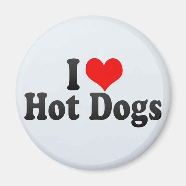 Aimant J'Aime Les Chiens Chauds (Devant)