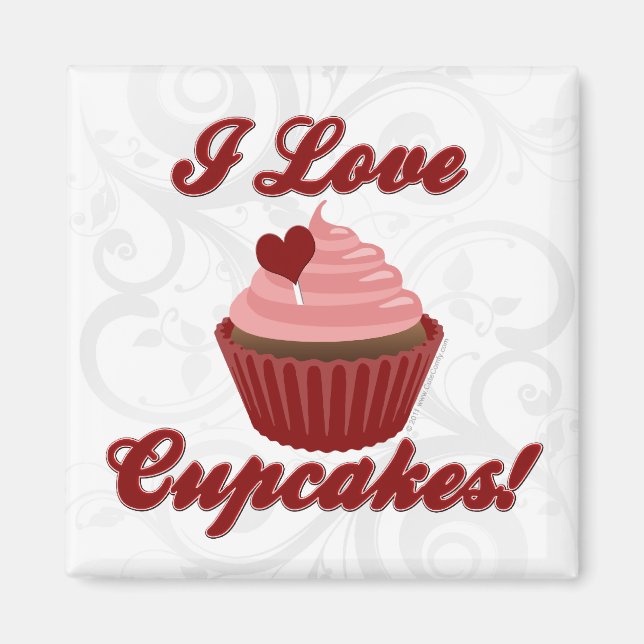 Aimant J'Aime Les Cupcakes (Devant)