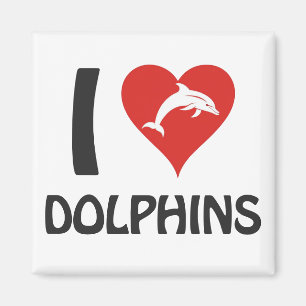 Aimant J'aime les dauphins