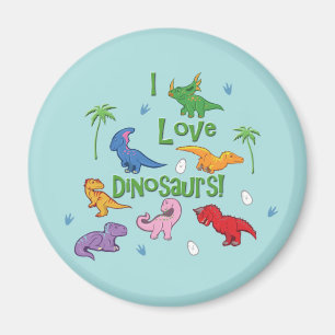 Aimant J'Aime Les Dinosaures ! (Cute)
