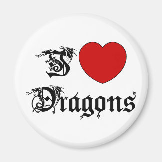 Aimant J'aime les dragons