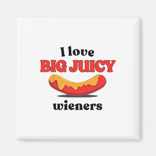 Aimant J'aime les grands viennoiseries juteuses Funny Hot