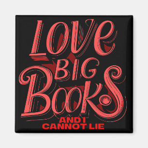 Aimant J'aime les gros livres Calligraphie