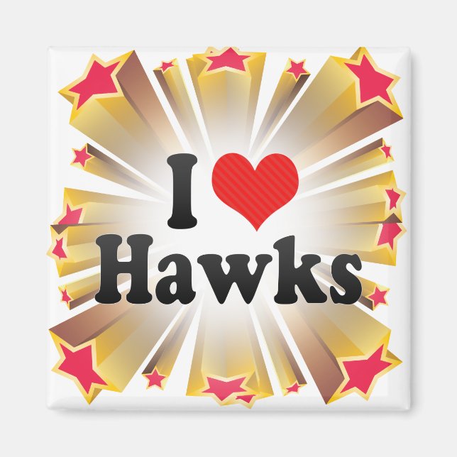 Aimant J'aime les Hawks (Devant)