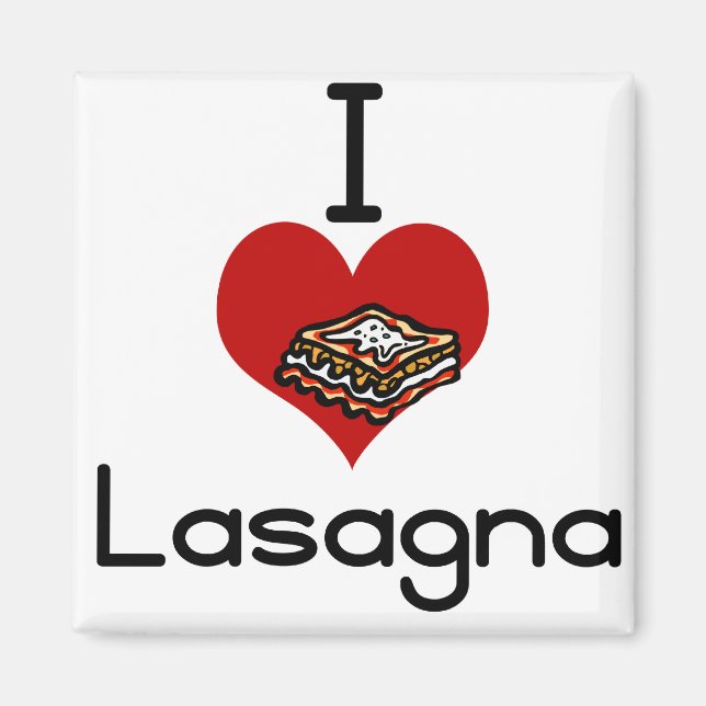 Aimant J'aime les lasagnes (Devant)