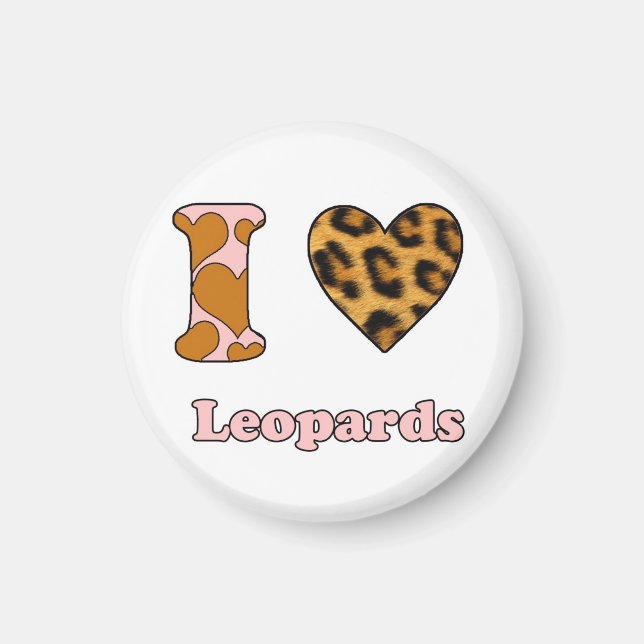 Aimant J'aime les léopards (Devant)
