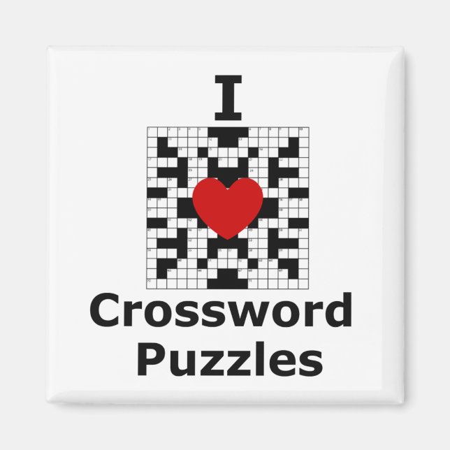 Aimant J'Aime Les Mots Croisés Puzzles (Devant)