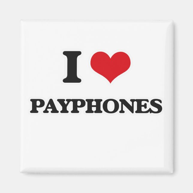 Aimant J'aime les téléphones payants (Devant)