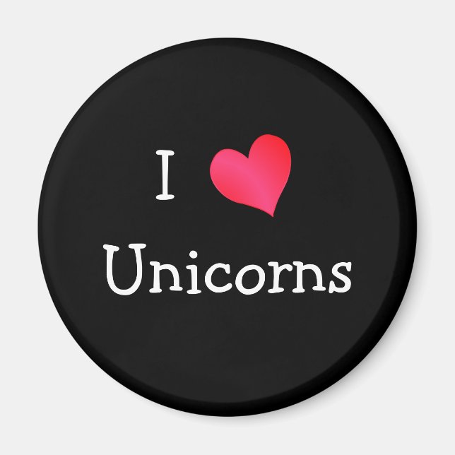 Aimant J'Aime Les Unicornes (Devant)