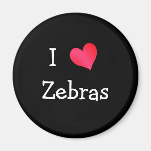 Aimant J'aime les zèbres