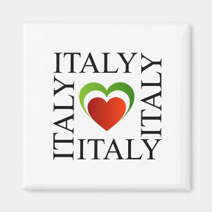 Aimant J'aime l'Italie avec des couleurs italiennes de