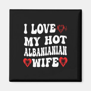 Aimant J'aime ma chaude épouse Albynian Alnia Drapeau du