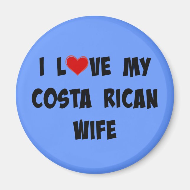 Aimant J'Aime Ma Femme Costaricaine (Devant)