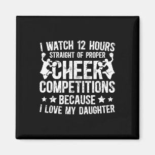 Aimant J'aime ma fille Cheer Papa d'une meneuse de claque