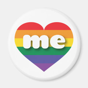 Aimant J'aime Maine Gay pride Rainbow Heart