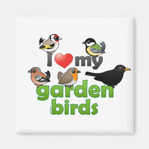Aimant J'aime mes oiseaux de jardin