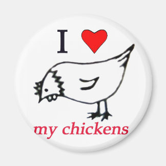 Aimant J'aime mes poulets