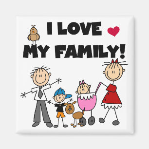 Aimant J'aime mes T-shirts et cadeaux de famille
