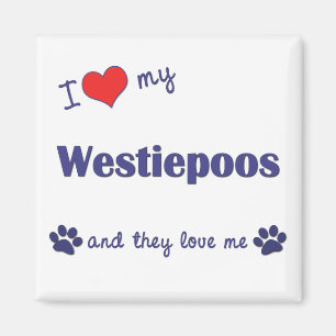 Aimant J'Aime Mes Westiepoos (Chiens Multiples)
