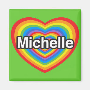 Aimant J'aime Michelle. Je t'aime Michelle. Coeur
