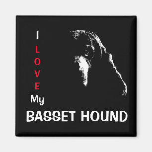 Aimant J'Aime Mon Basset Hound