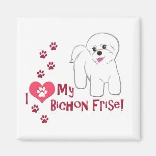Aimant J'Aime Mon Bichon Frise !
