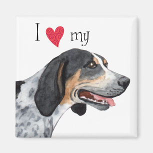 Aimant J'aime mon bluetick Coonhound