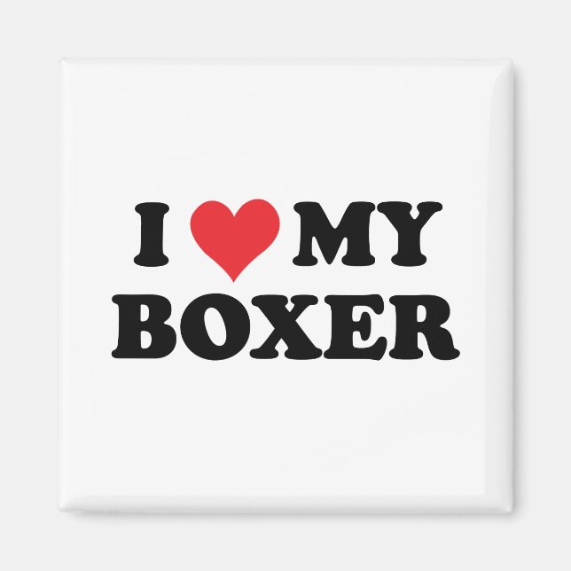 Aimant J'Aime Mon Boxer (Devant)