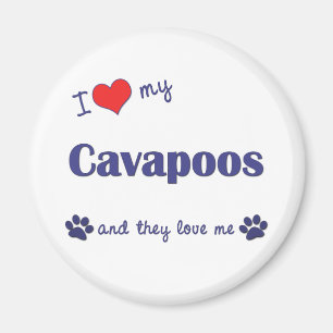 Aimant J'aime mon Cavapoos (les chiens multiples)