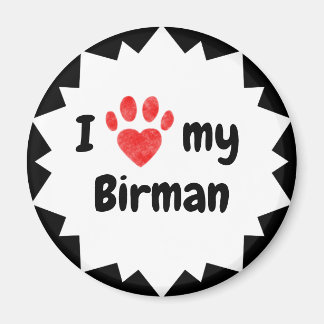 Aimant J'Aime Mon Chat Birman