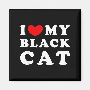 Aimant J'aime mon chat noir J'adore mon chat noir
