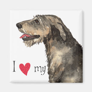 Aimant J'aime mon chien-loup irlandais
