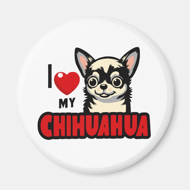 Aimant J'Aime Mon Chihuahua (Devant)