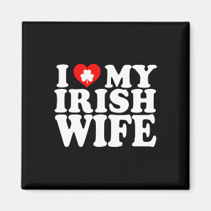 Aimant J'Aime Mon Coeur Ma Femme Irlandaise Jour de la Sa