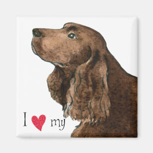 Aimant J'aime mon Field Spaniel