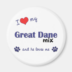 Aimant J'Aime Mon Grand Mélange De Danse (Chien Homme)