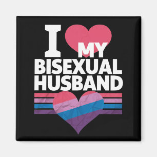Aimant J'aime mon mari bisexuel Fierté Bi Drapeau Bisexue