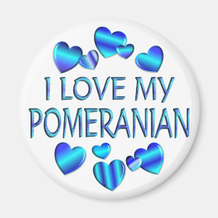 Aimant J'aime mon Pomeranian