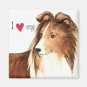 Aimant J'aime mon Sheltie