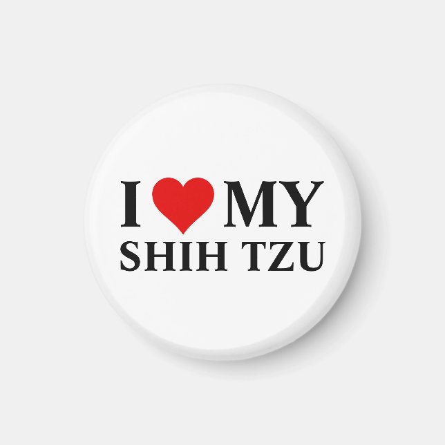 Aimant J'aime mon Shih Tzu (Devant)
