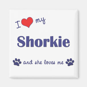 Aimant J'Aime Mon Shorkie (Chien Féminin)