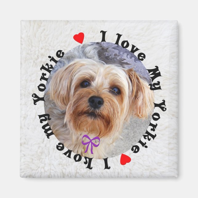 Aimant J'Aime Mon Yorkie (Devant)
